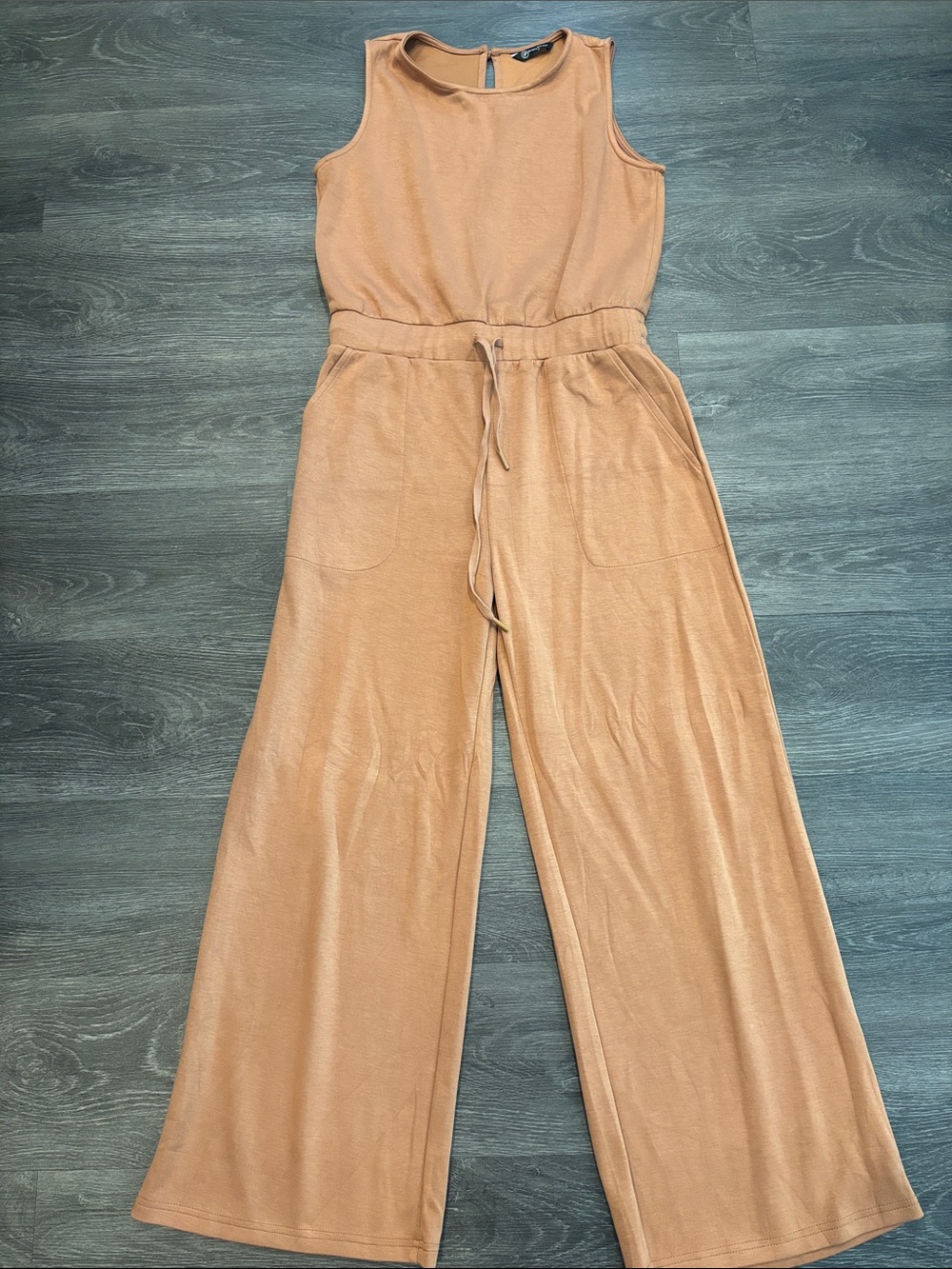 Sleeveless Wide-Leg Jumpsuit - Tan